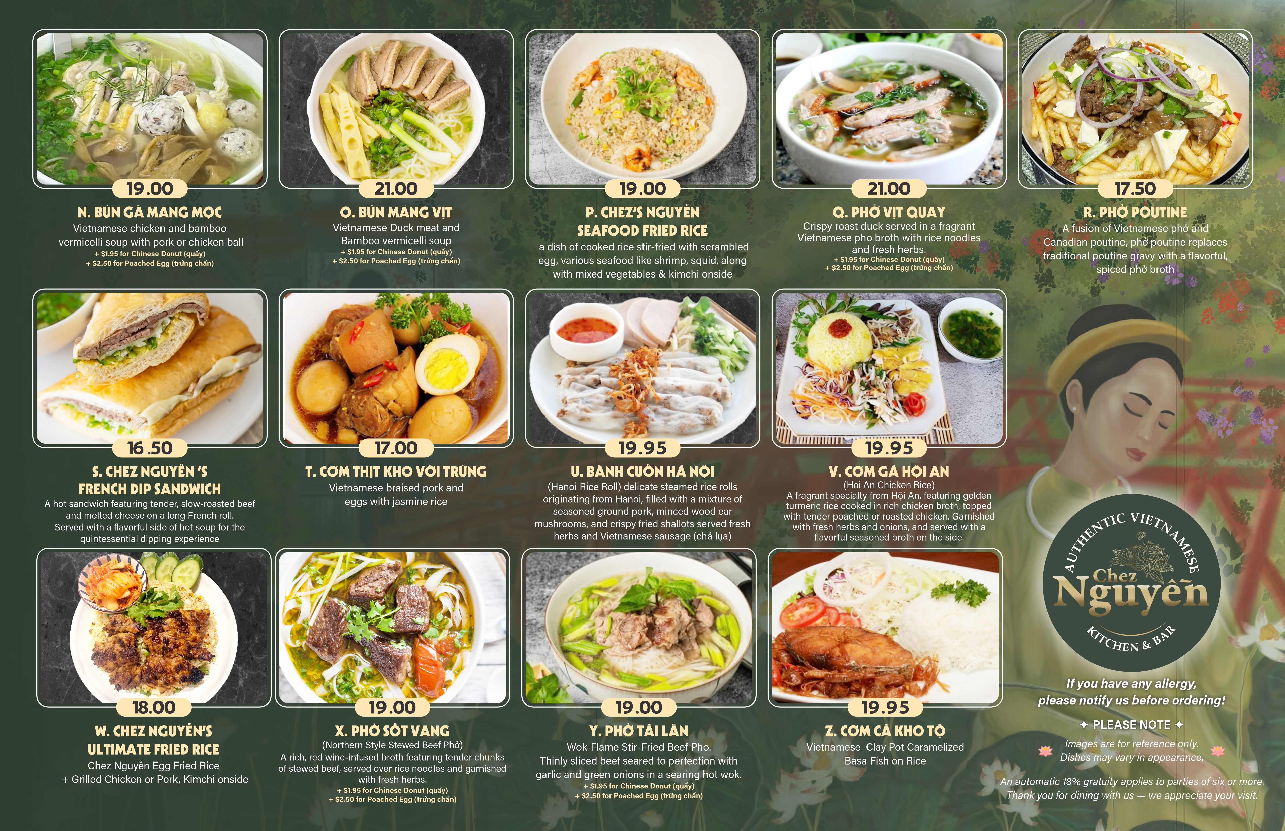 Menu - Chez Nguyen - Authentic Vietnamese Kitchen & Bar